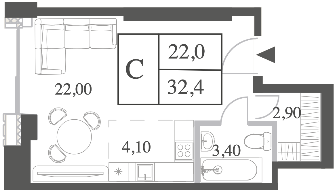 Планировка квартиры-студии Воробьевы Горы Планировка квартиры-студии Воробьевы Горы
